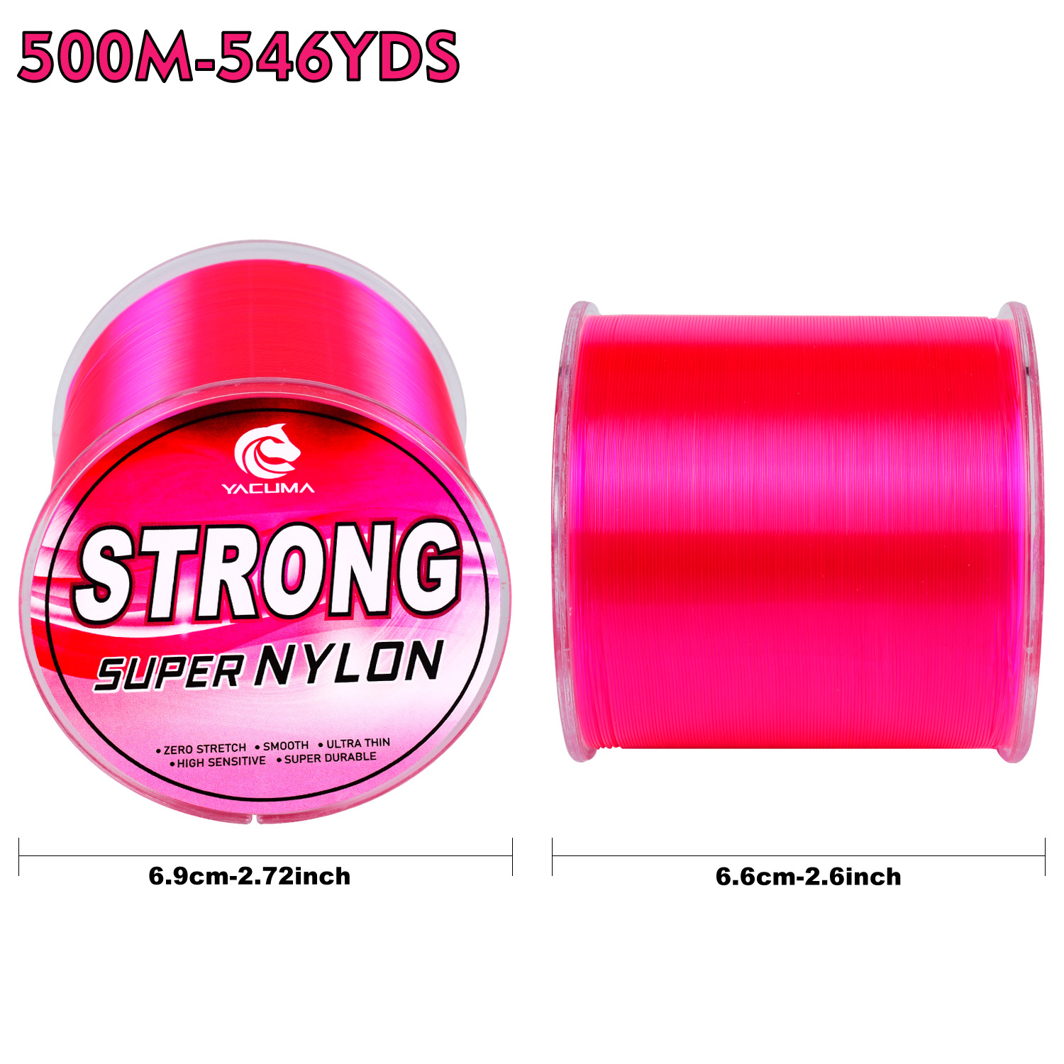 YACUMA 500M-546YDS Strong Pink - Copolymer Line 评论和价格